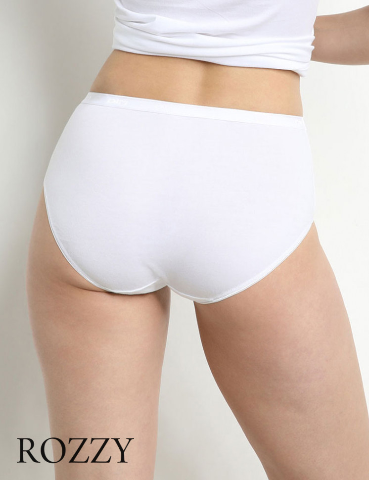 Трусы классика хлопковые DIM Coton Bio 4D98 белый/черный (уп.2шт.)