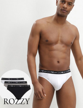 Трусы слипы мужские DIM 6595/3 белый/серый/черный (уп.3шт.)