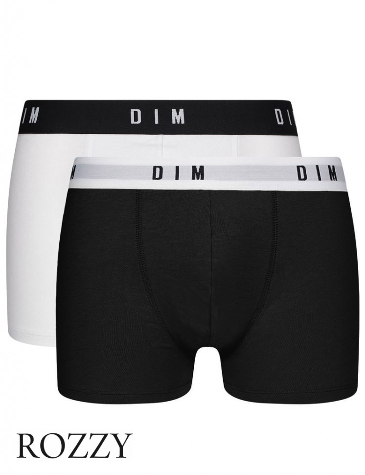 Трусы шорты мужские DIM 0ARL черный/белый (уп.2шт.)