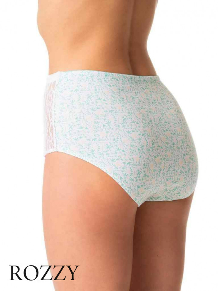 Трусы макси хлопковые Key LPF 616 A24 бежевый/мятный (уп.2шт.)