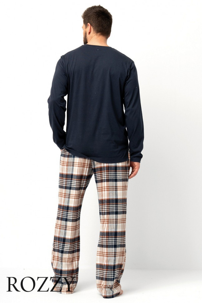 Пижама мужская Key MNS 444 темно-синий/бежевый