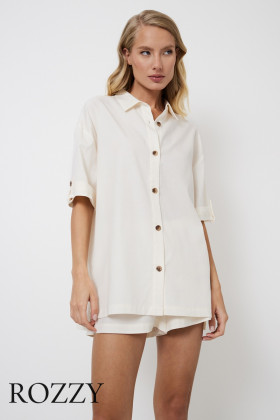 Костюм домашний льняной Aruelle Lorraine Set кремовый