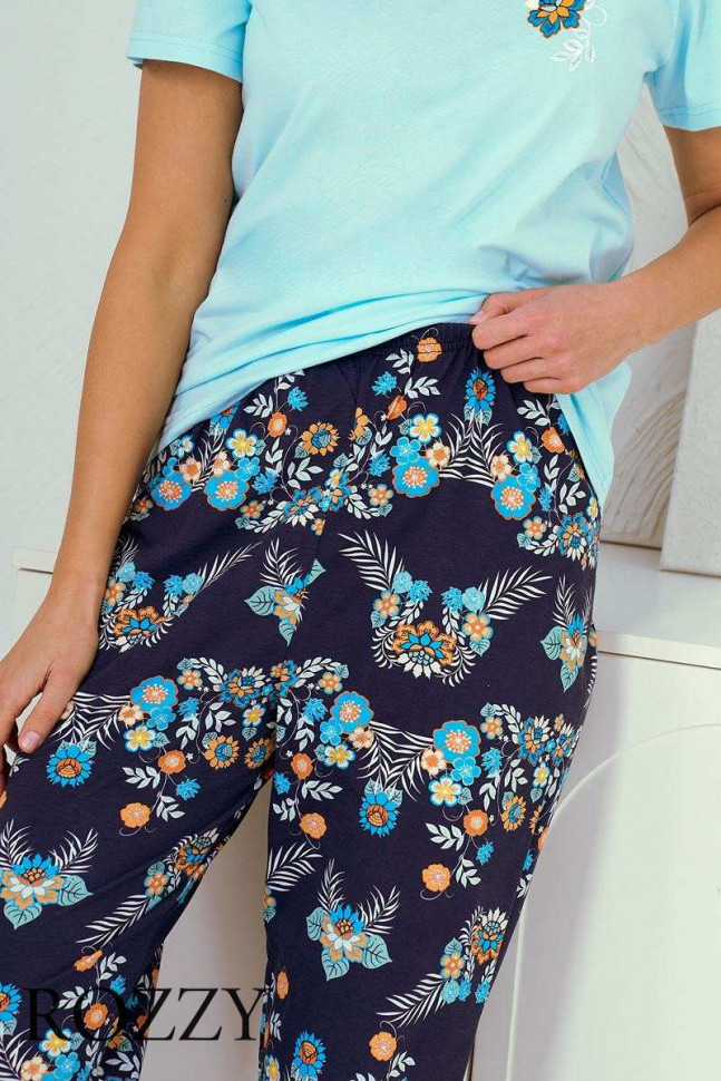 Пижама хлопковая Taro Kristen 3329/3366 темно-синий/лазурный