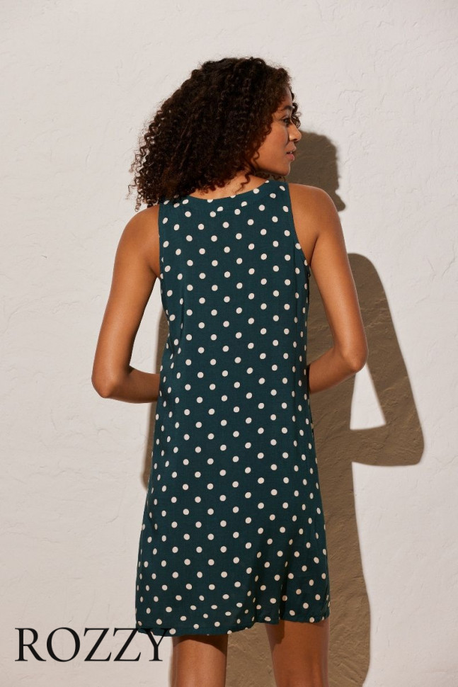 Платье пляжное вискозное Ysabel Mora 85957 темно-зеленый/белый