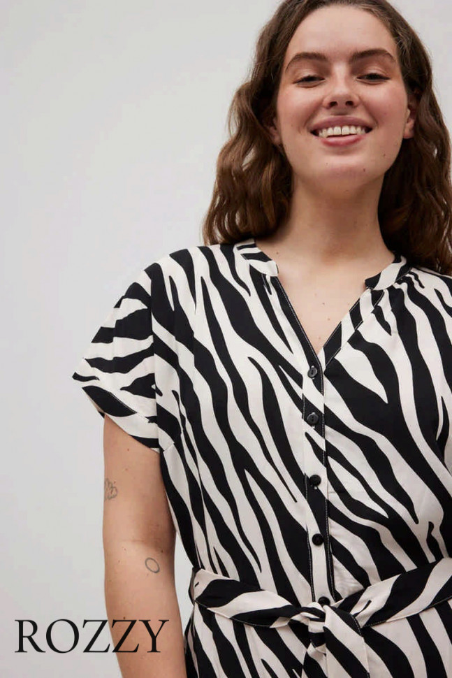 Платье пляжное вискозное Ysabel Mora 86157 черный/белый