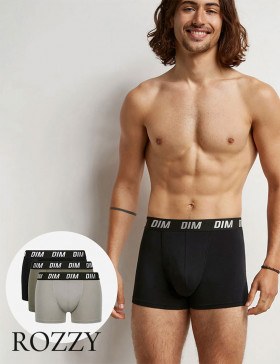 Трусы шорты мужские DIM 0DA8/3 черный/оливковый/серый (уп.3шт.)