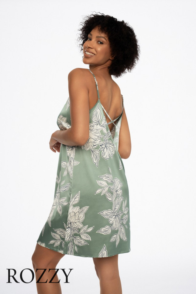 Сорочка атласная Esotiq Dedicate 41222 оливковый