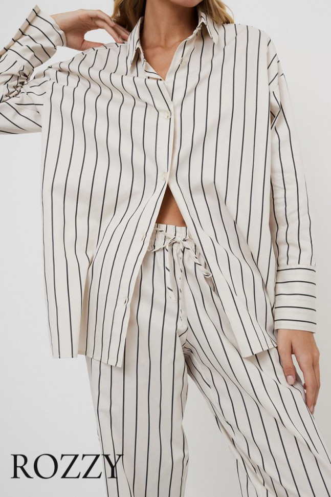 Костюм домашний хлопковый Aruelle Seraphine Set кремовый