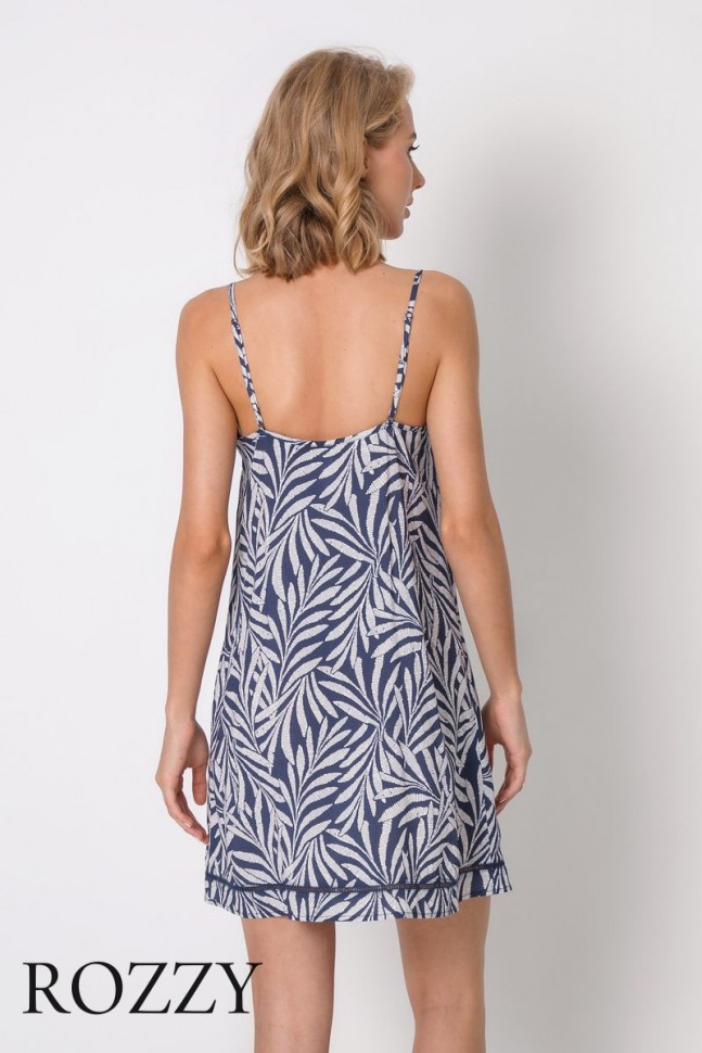 Сорочка вискозная Aruelle Leya тёмно-синий