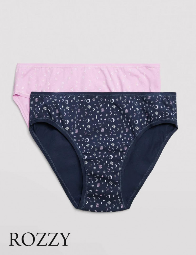 Трусы слипы хлопковые Ysabel Mora 19433 темно-синий/сиреневый (уп.2шт.)