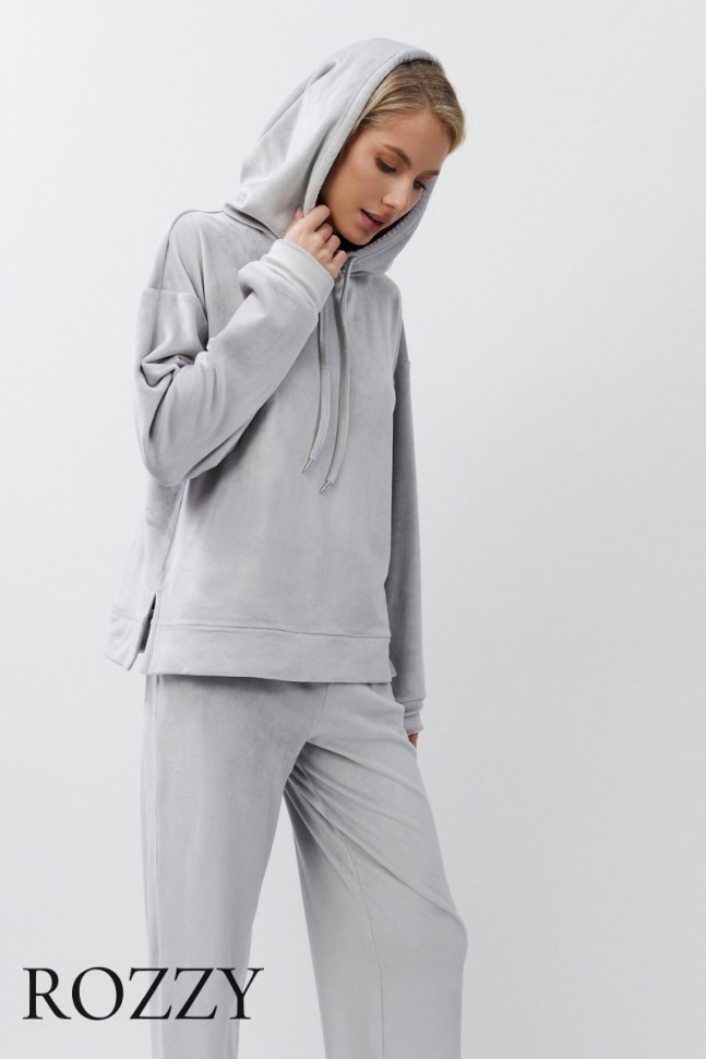 Костюм домашний велюровый Aruelle Geneva Set светло-серый