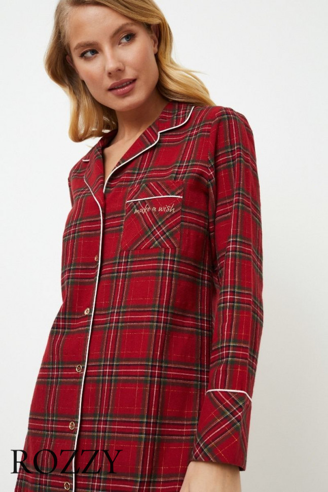 Сорочка фланелевая Aruelle Holly бургундское вино