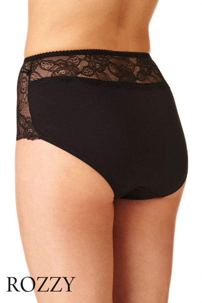 Трусы макси хлопковые Key LPF 280 черный (уп.2шт.)  