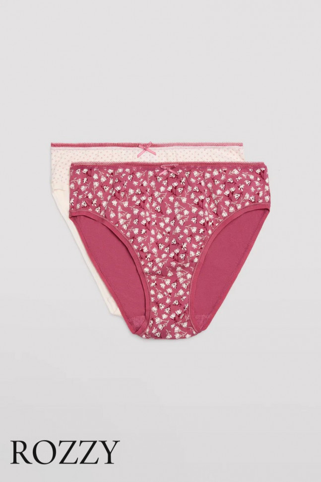 Трусы слипы хлопковые Ysabel Mora 19021 светло-розовый/амарант (уп.2шт.)