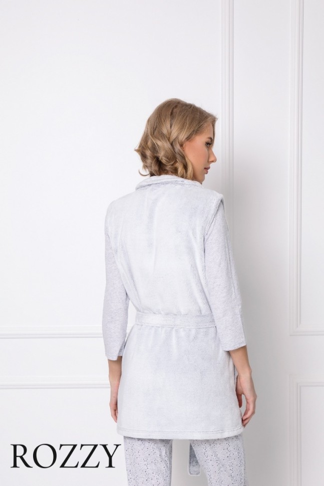 Жилет домашний флисовый Aruelle Marthy серый