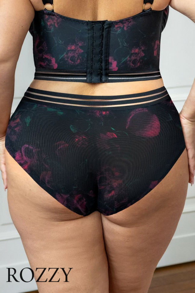 Трусы слипы Kris Line Blossom черный/сиреневый