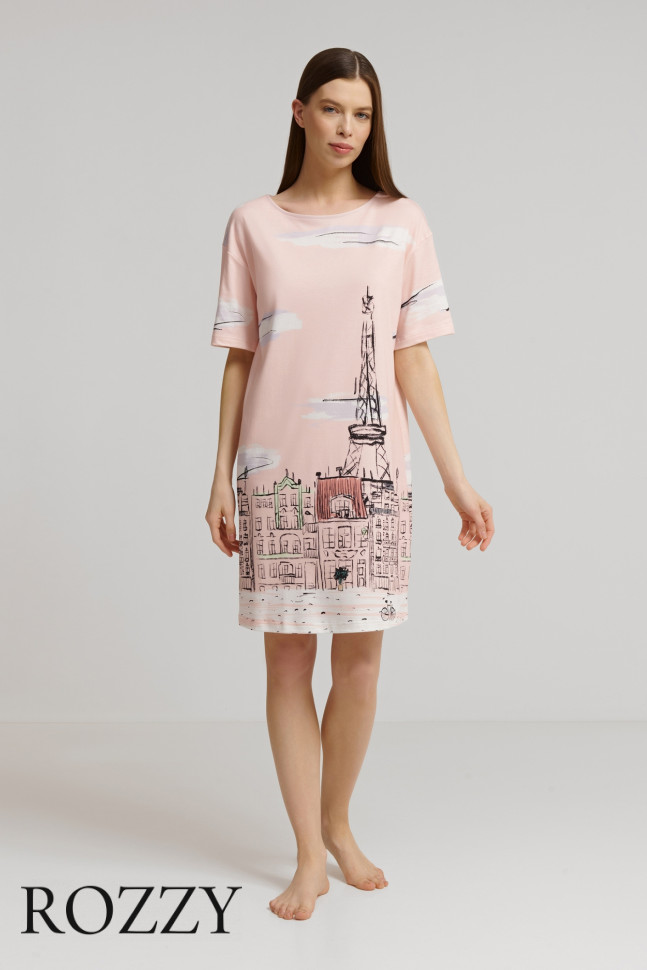 Сорочка хлопковая Mey Ete A Paris 1230060 пудровый