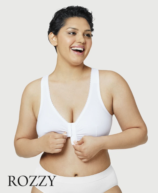 Бюстгальтер рейсербэк без косточек хлопковый спереди застежка Glamorise GI1908 белый