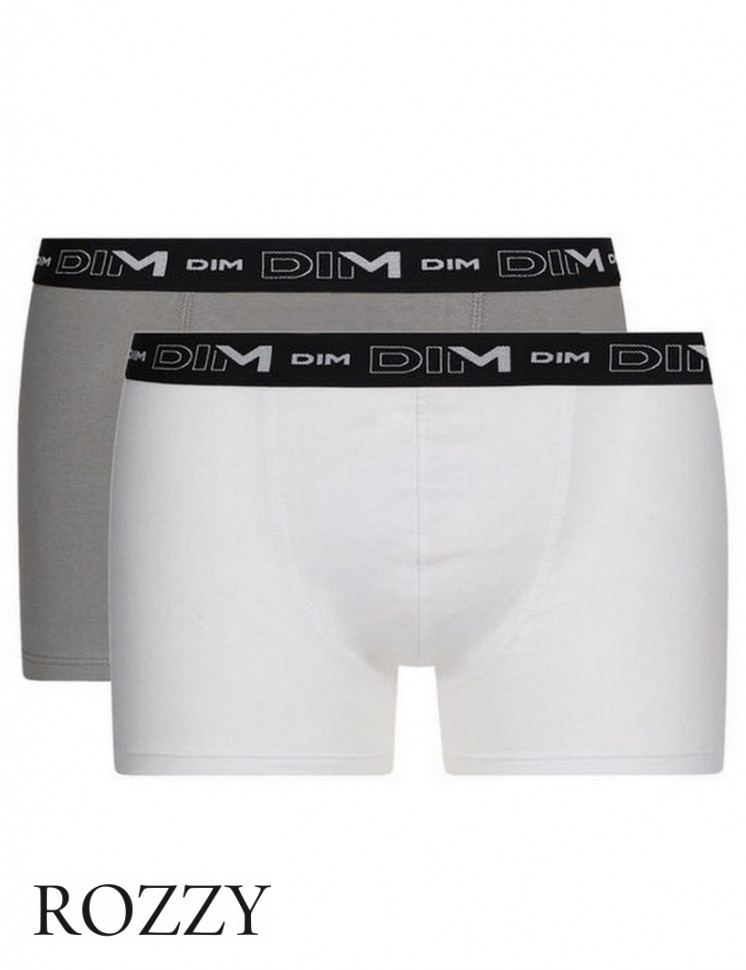 Трусы шорты мужские DIM 6596/2 антрацит/белый (уп.2шт.)