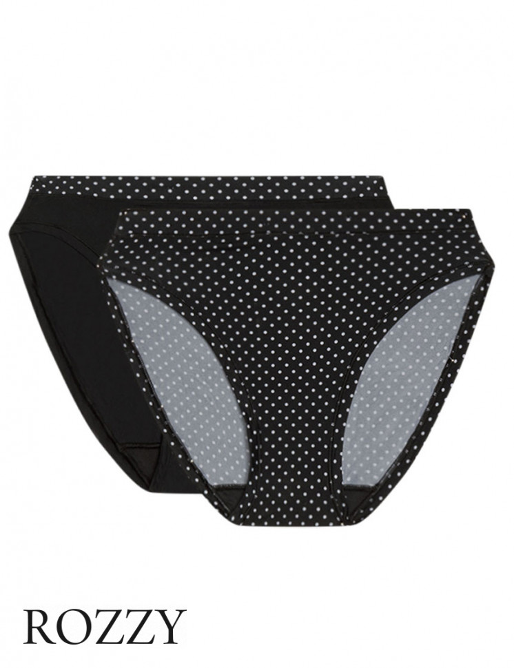 Трусы слипы DIM Oh My Dim’s 06W6 черный горох/черный (уп.2шт.)