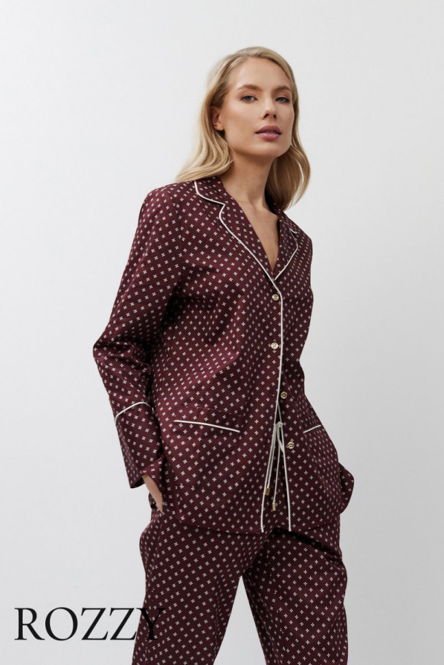Пижама хлопковая Aruelle Georgette бордовый