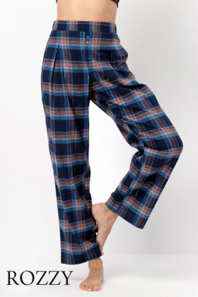 Брюки домашние фланелевые Key LHE 431 темно-синий