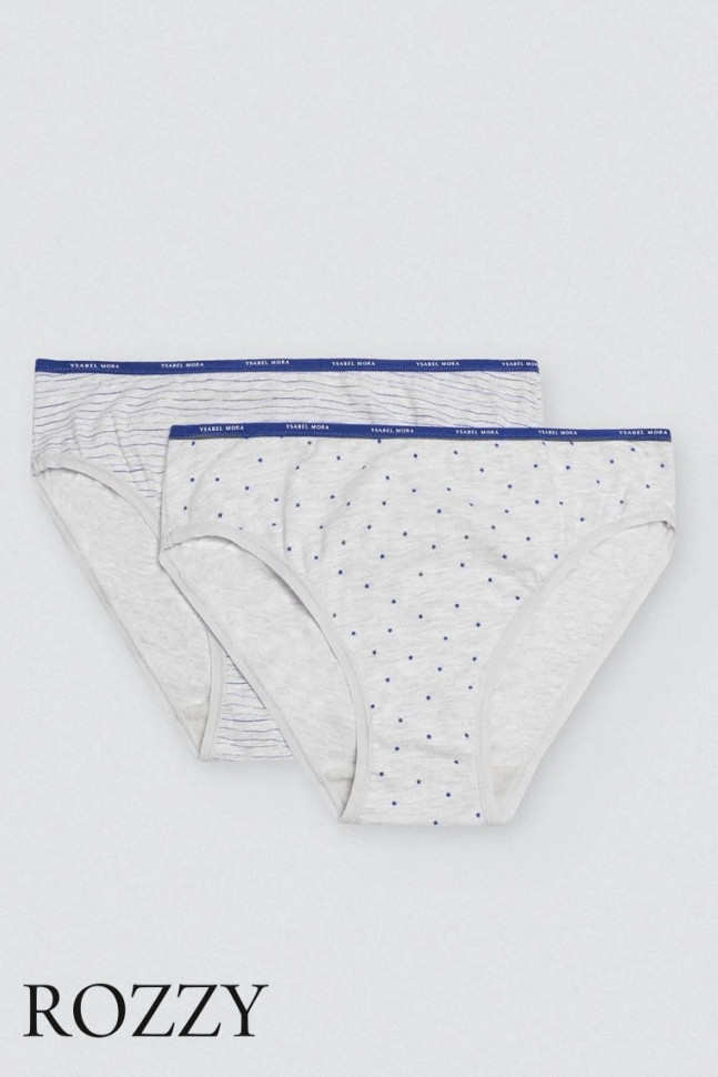 Трусы слипы хлопковые Ysabel Mora 19069 светло-серый (уп.2шт.)