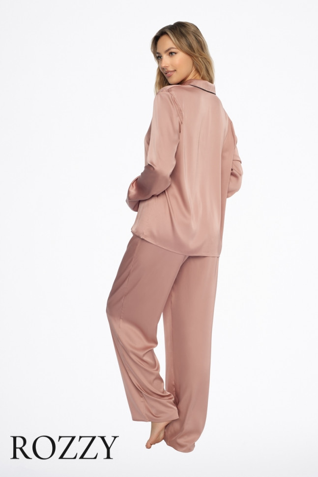 Пижама атласная Esotiq Dill 41490 пыльная роза