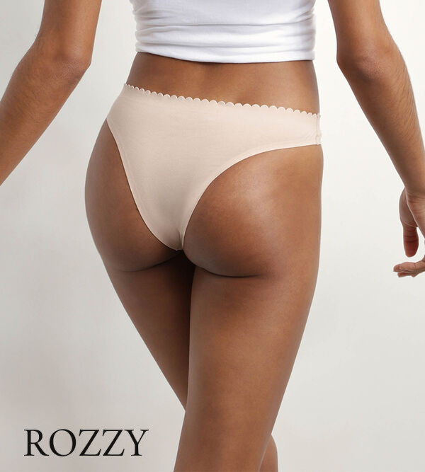 Трусы бразильяна хлопковые DIM Body Touch Easy 0DFR телесный/черный