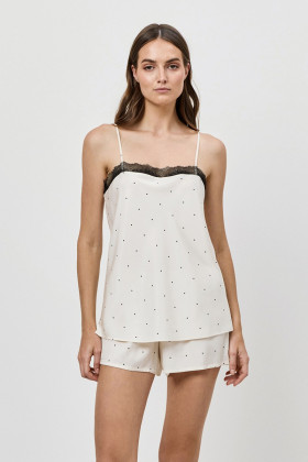 Пижама вискозная с шортами Aruelle Ada экрю