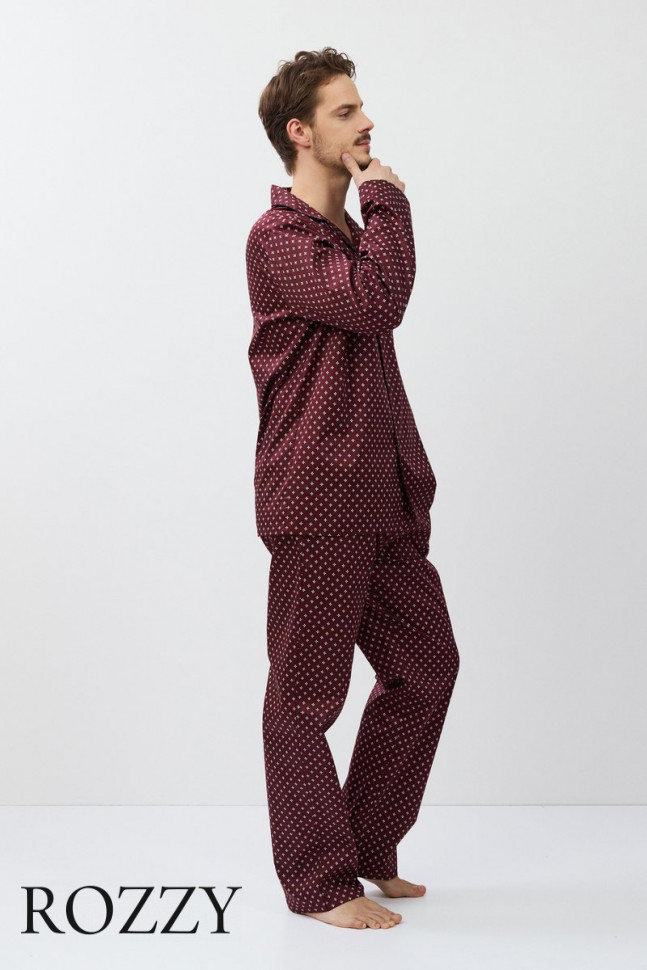 Пижама мужская хлопковая Aruelle Grant бордовый
