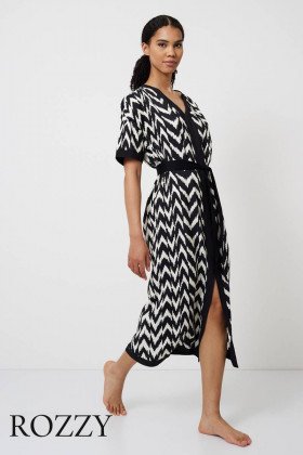Платье домашнее вискозное Aruelle Zariah черный/белый