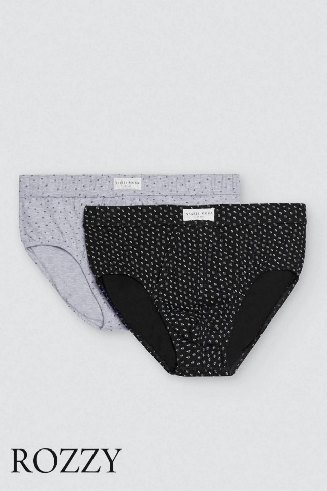 Трусы слипы мужские Ysabel Mora 20404 черный/светло-серый (уп.2шт.)