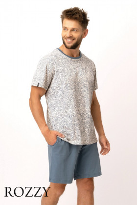 Пижама мужская Key MNS 748 светло-серый/серо-голубой