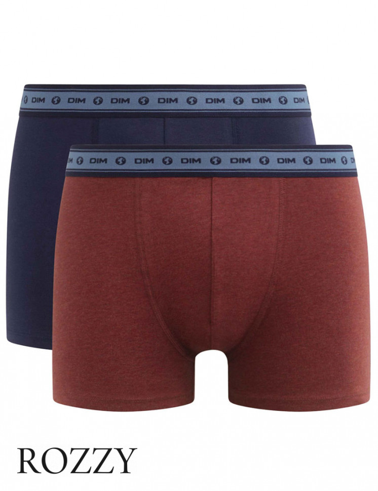 Трусы шорты мужские DIM 0DI3 красный/синий (уп.2шт.)