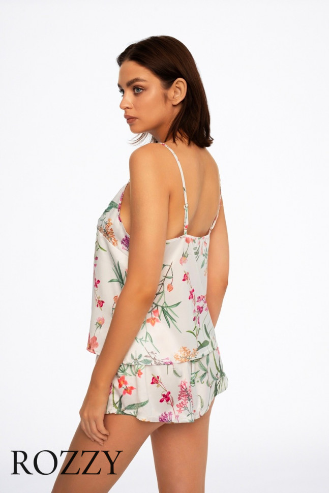 Пижама атласная Esotiq Dare 41231 белый/мультиколор