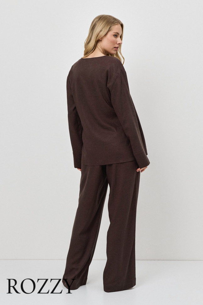 Костюм домашний вискозный Aruelle Clay Set шоколадный