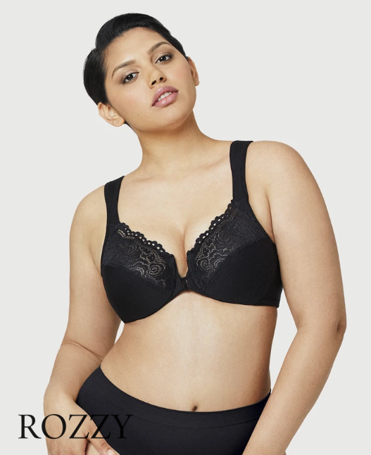 Бюстгальтер спереди застежка Glamorise GI1245 черный