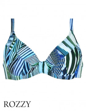 Бюстгальтер купальный Naturana 77043 темно-синий/бирюзовый/белый Ф