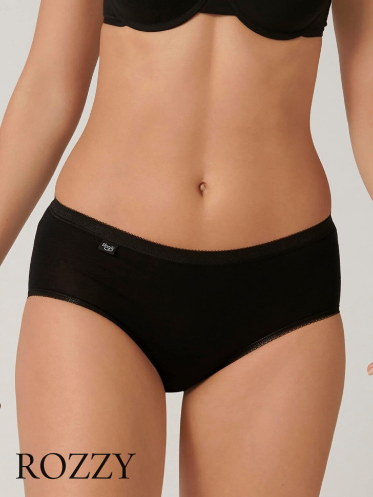 Трусы классика хлопковые Sloggi Basic+ Midi 3P черный (уп.3шт.)